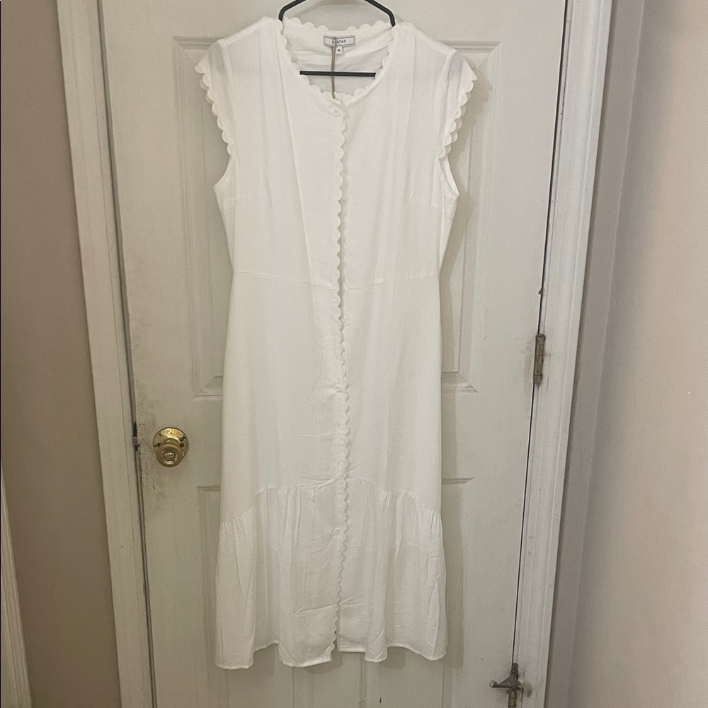 RIHOAS Ivory Scalloped Edge Blouse